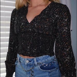 Gianni Bini top floral cropped